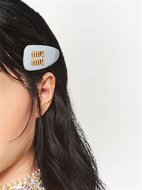 miu miu patent leather hair clip|Cornflower Patent Leather Hair Clip .